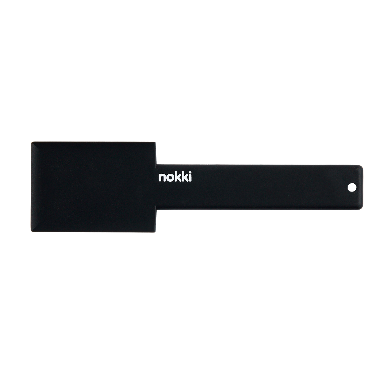 black nokki portafilter scraper on white background