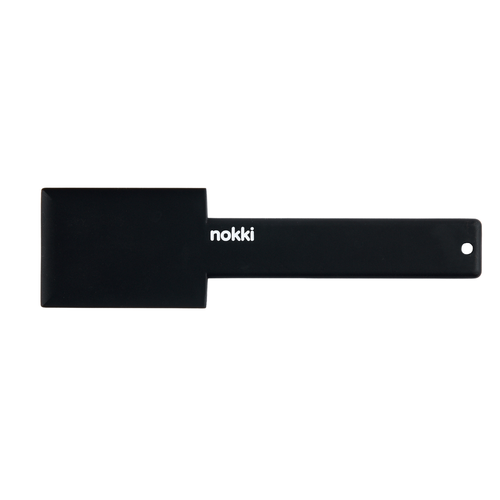 black nokki portafilter scraper on white background